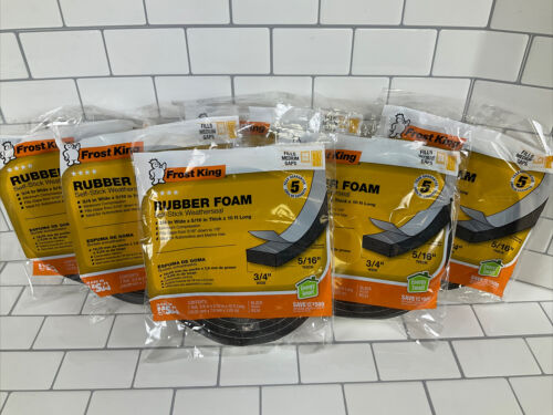 (Lot of 6) Rubber Foam Tape, Black, 3/4"W, 5/16"T R534 (6930385240247)
